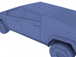 tesla cybertruck white 3D 모델