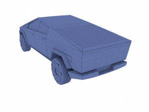 tesla cybertruck white 3D 모델