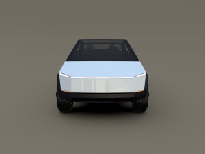 tesla cybertruck white 3D 모델