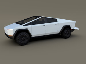 tesla cybertruck white 3D 모델