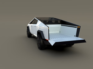 tesla cybertruck white 3D 모델
