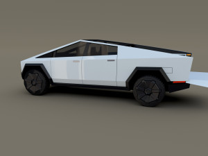 tesla cybertruck with chassis white Modello 3D