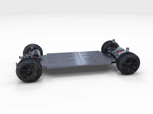 Tesla Cybertruck avec ch&acirc;ssis blanc Modèle 3D