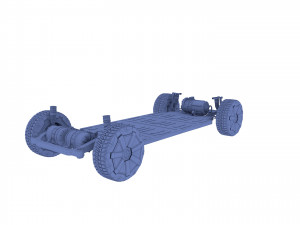 tesla cybertruck with chassis white Modello 3D