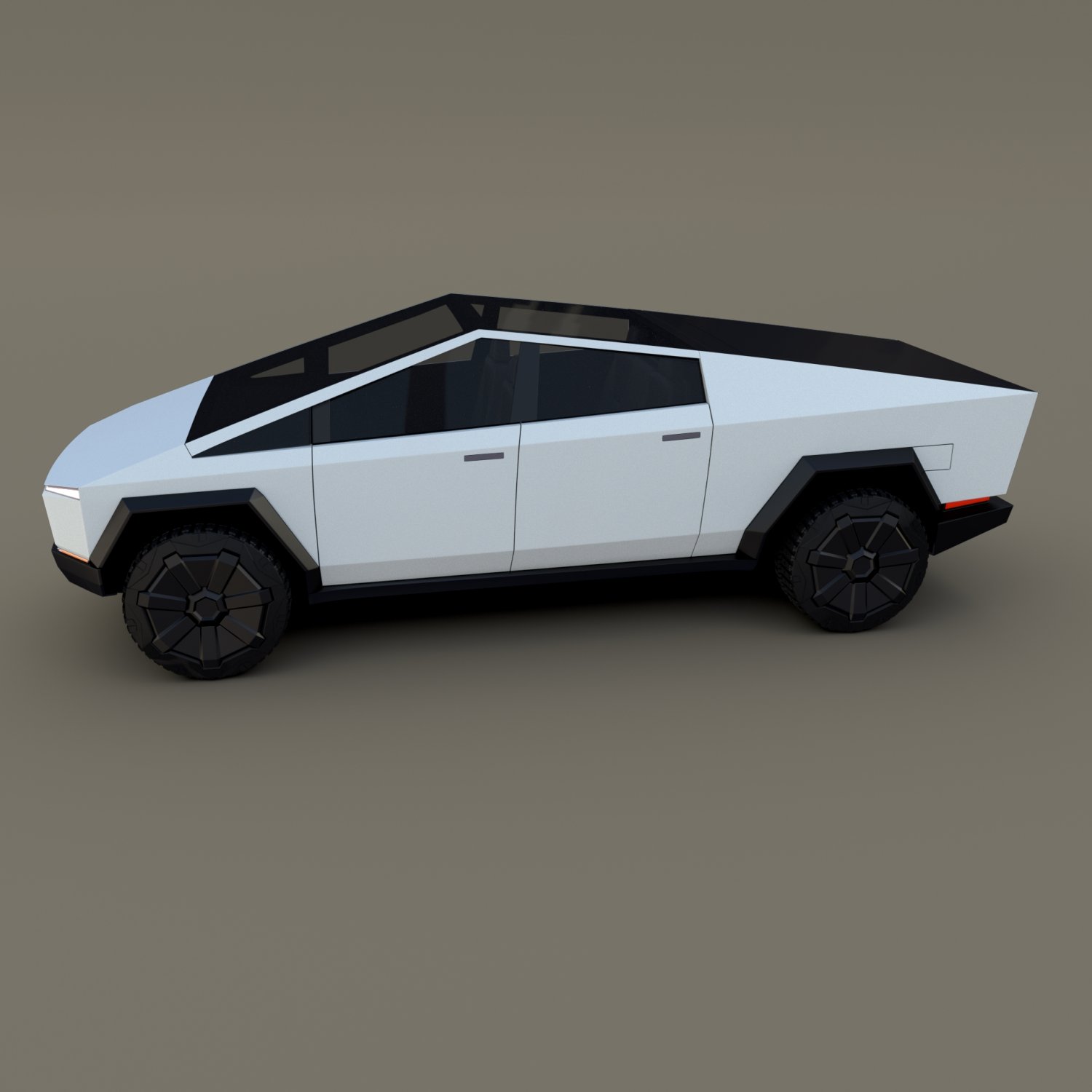 Tesla Cybertruck with chassis White 3D Model in Concept 3DExport