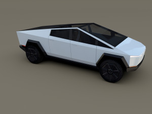tesla cybertruck with chassis white Modello 3D