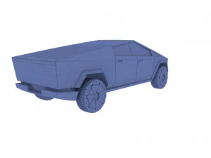 Tesla Cybertruck avec ch&acirc;ssis blanc Modèle 3D