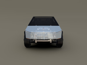 tesla cybertruck with chassis white Modello 3D