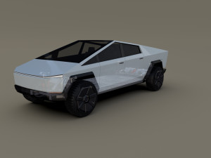 tesla cybertruck with chassis white Modello 3D