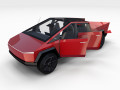 Tesla Cybertruck with interior Red Modelo 3D