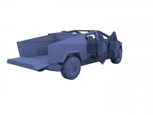 tesla cybertruck with interior red 3D Модель