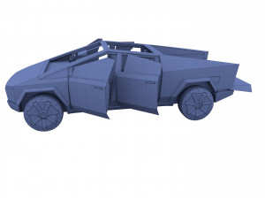 tesla cybertruck with interior red 3D Модель