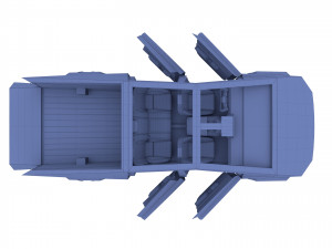 tesla cybertruck with interior red 3D Модель