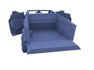 tesla cybertruck with interior red 3D Модель