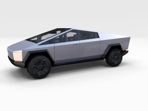 tesla cybertruck with chassis and interior 3D Model