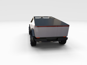 tesla cybertruck with chassis and interior Modello 3D