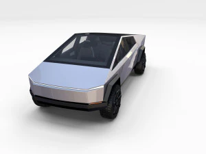 tesla cybertruck with chassis and interior 3D Model