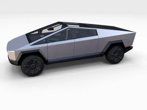 tesla cybertruck with chassis and interior 3D Model