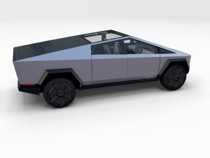 tesla cybertruck with chassis and interior Modello 3D