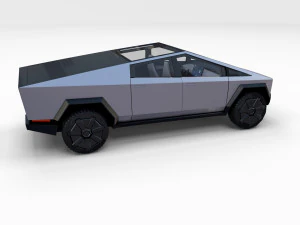 tesla cybertruck with chassis and interior 3D Model