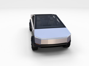 tesla cybertruck with chassis and interior Modello 3D
