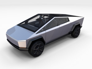 tesla cybertruck with chassis and interior Modello 3D