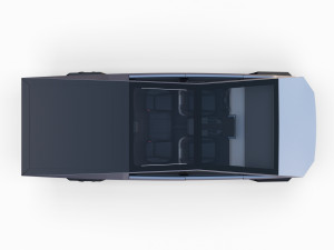 tesla cybertruck with chassis and interior Modello 3D