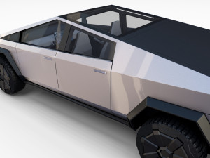 tesla cybertruck with chassis and interior Modello 3D