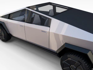 tesla cybertruck with chassis and interior 3D Model