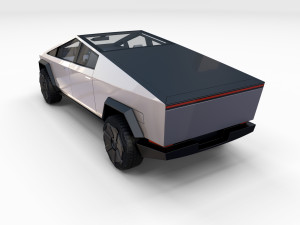 tesla cybertruck with chassis and interior Modello 3D
