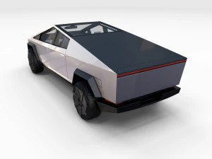 tesla cybertruck with chassis and interior 3D Model