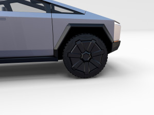 tesla cybertruck with chassis and interior Modello 3D