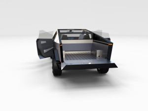 tesla cybertruck with chassis and interior Modello 3D