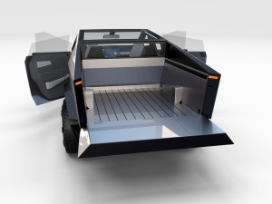 tesla cybertruck with chassis and interior Modello 3D
