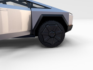 tesla cybertruck with chassis and interior Modello 3D