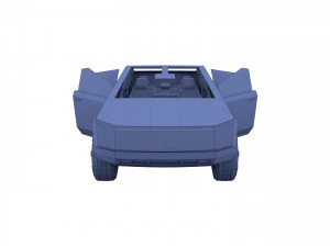 tesla cybertruck with chassis and interior 3D Model
