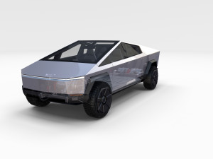 tesla cybertruck with chassis and interior Modello 3D