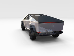 tesla cybertruck with chassis and interior Modello 3D