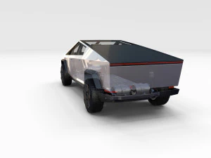 tesla cybertruck with chassis and interior 3D Model