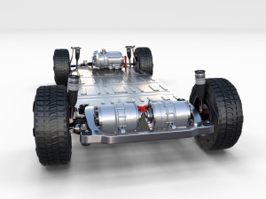 tesla cybertruck with chassis and interior Modello 3D