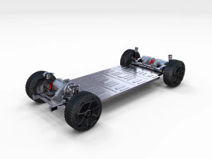 tesla cybertruck with chassis and interior 3D Model