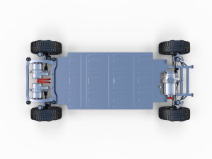 tesla cybertruck with chassis and interior Modello 3D