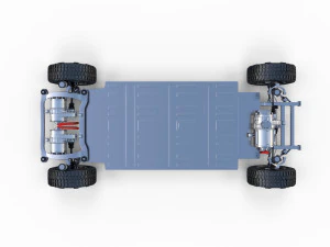 tesla cybertruck with chassis and interior 3D Model