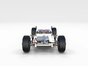 tesla cybertruck with chassis and interior 3D Model