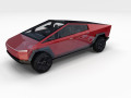 Tesla Cybertruck with chassis and interior Red Modelo 3D