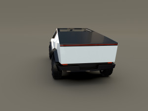 tesla cybertruck with interior white 3Dモデル