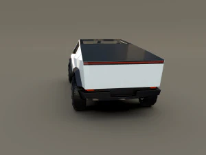 tesla cybertruck with interior white 3D Model