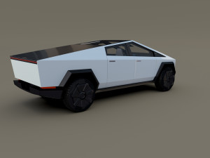 tesla cybertruck with interior white 3Dモデル
