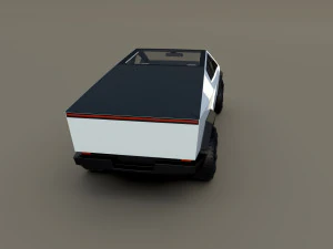tesla cybertruck with interior white 3D Model