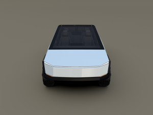 tesla cybertruck with interior white 3Dモデル